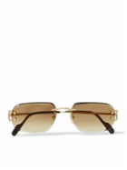 Cartier Eyewear - Signature C Rimless Rectangular-Frame Gold-Tone Sunglasses