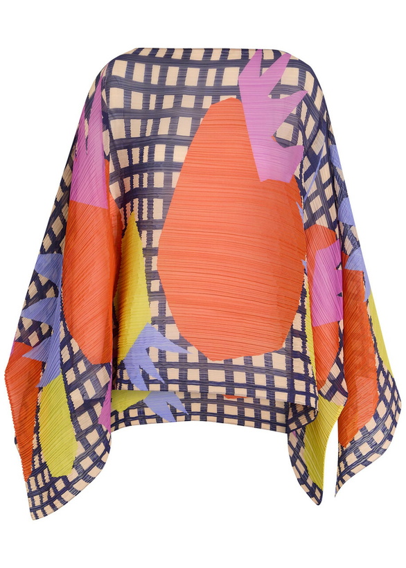 Photo: Pleats Please Issey Miyake Printed Pleated Woven Stole - Red - One Size