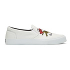 Kenzo White K-Skate Slip-On Sneakers