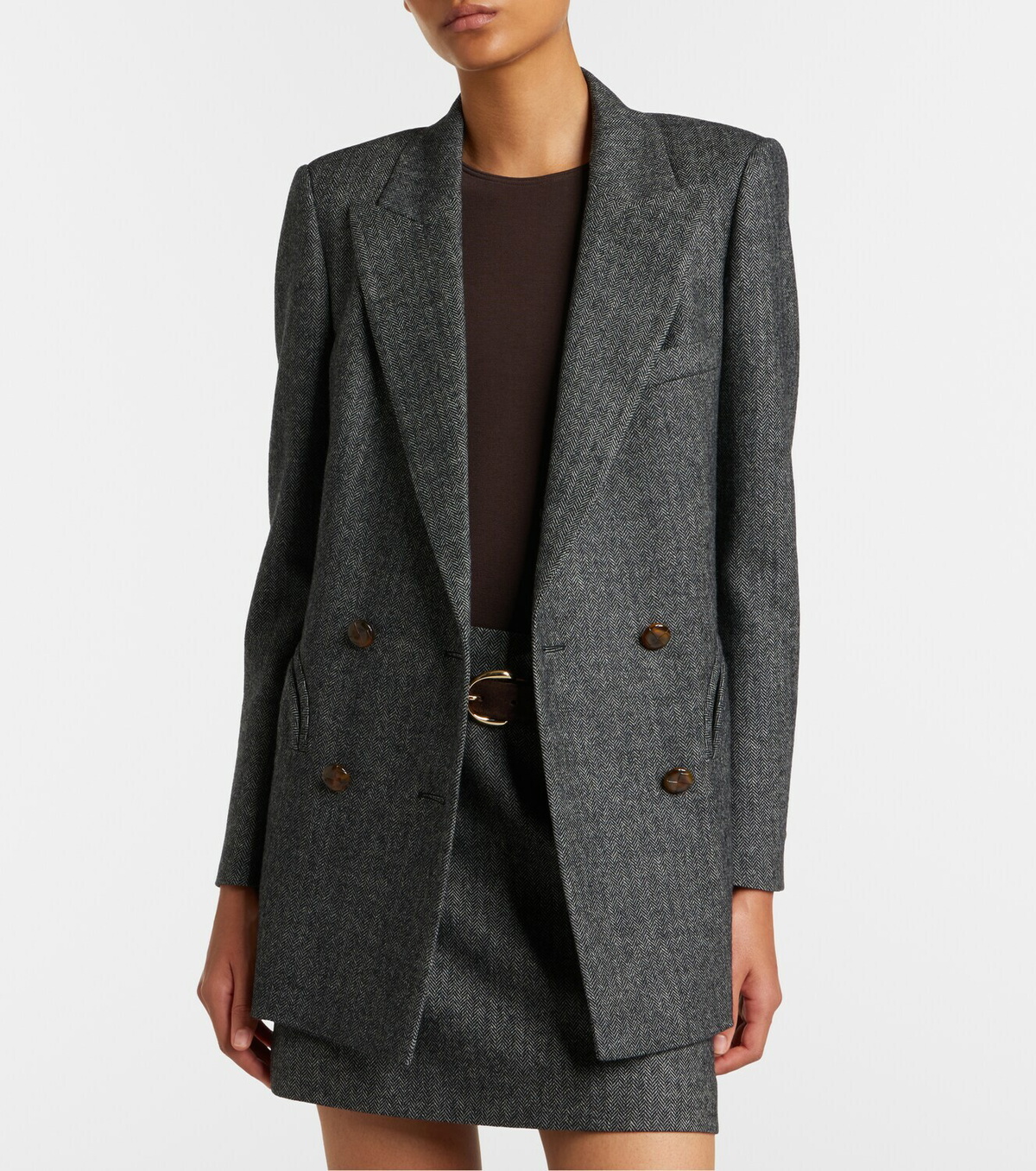 Blazé Milano Everyday herringbone wool-blend blazer