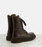 Brunello Cucinelli Monili-embellished leather combat boots