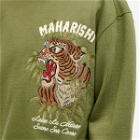 Maharishi Men's Maha Tiger Embroidered Sweatshirt in Olive
