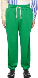 JW Anderson Green Baggy Side Pleat Lounge Pants