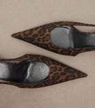 Saint Laurent Secret leopard-print slingback pumps