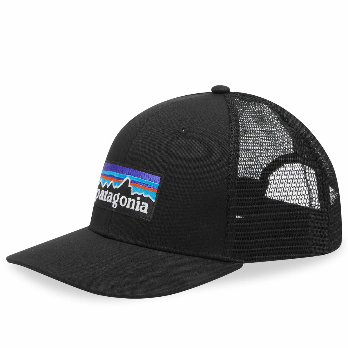 Patagonia P-6 Logo Trucker Cap in Black 