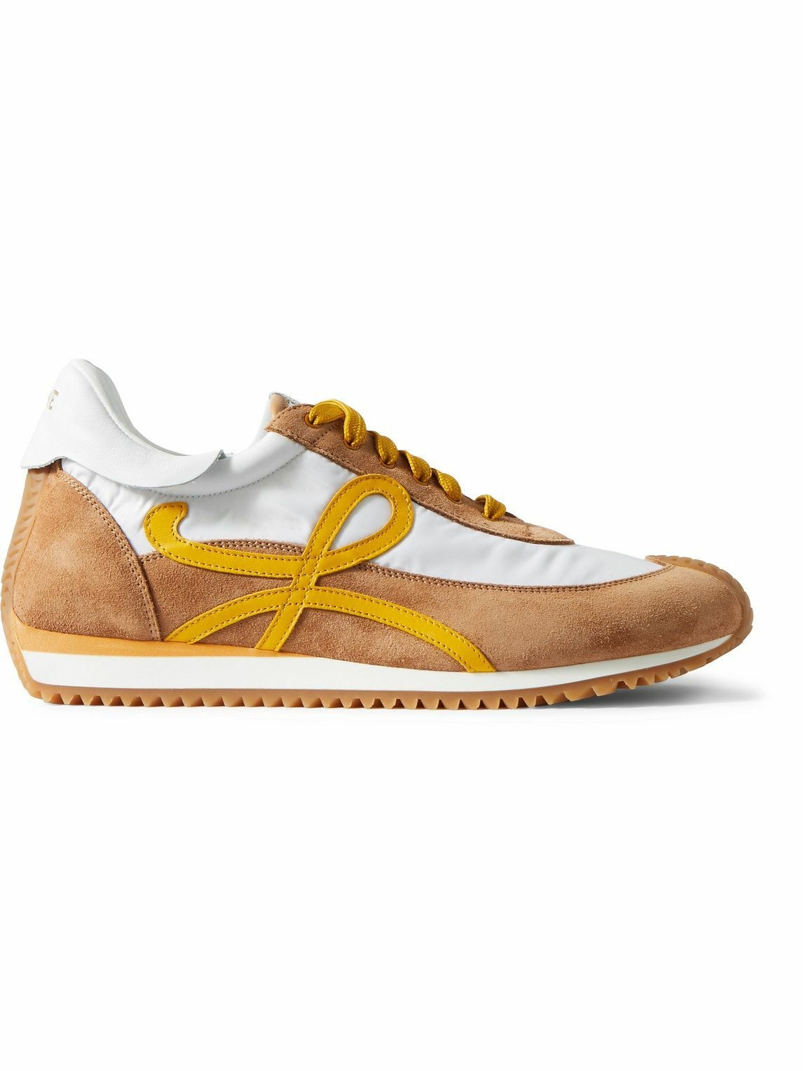 Photo: LOEWE - Flow Runner Leather-Trimmed Suede and Nylon Sneakers - White