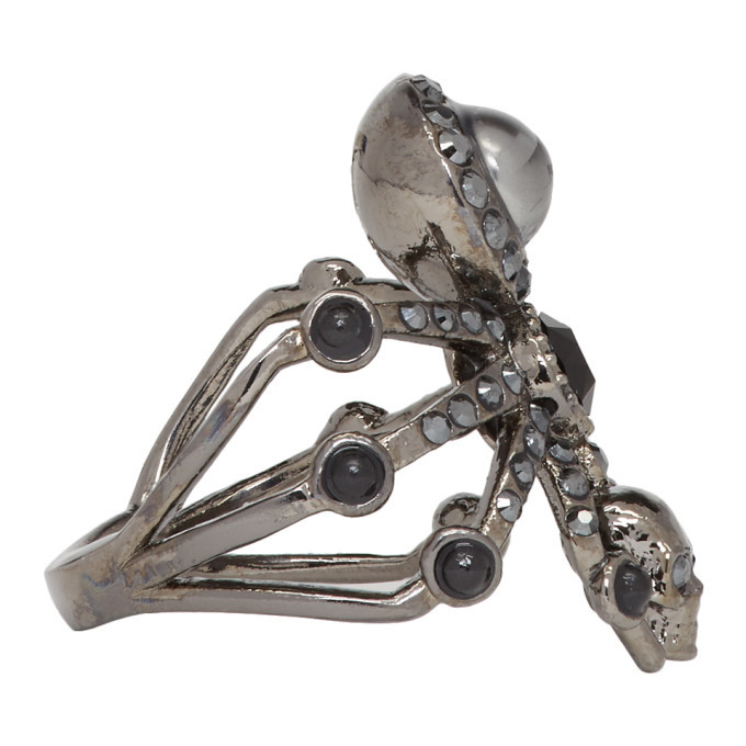Alexander McQueen Knuckle Skull Flat Clutch in Black Leather
