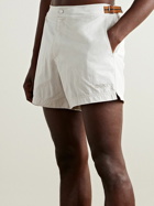 Zegna - Slim-Fit Mid-Length Webbing-Trimmed Swim Shorts - White