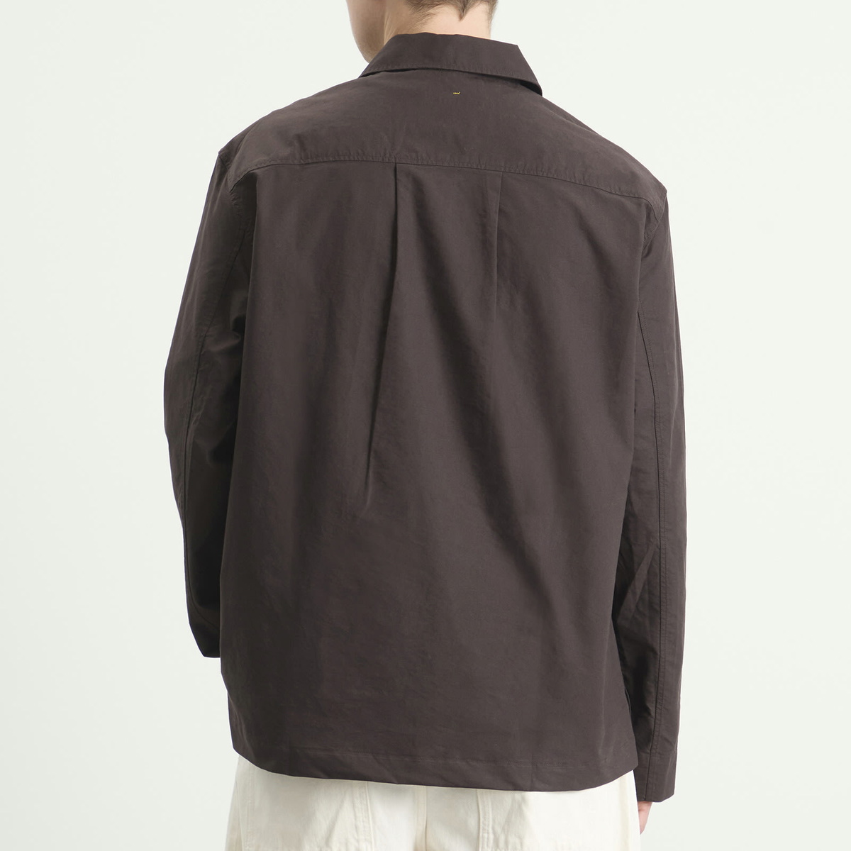 MHL by Margaret Howell Men's Long Sleeve Half Zip Pull On Shirt in Earth