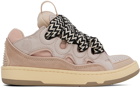 Lanvin Pink Leather Curb Sneakers