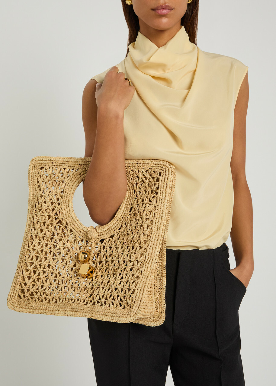 Jacquemus Le Petit Carre Spiaggia Raffia Tote bag - Natural - One Size