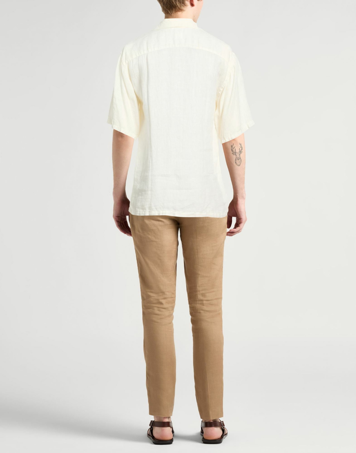 120% Lino Mens Shirt Ivory