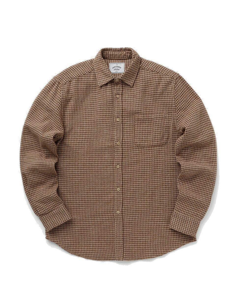 Photo: Portuguese Flannel Abstract Pied Poule Brown - Mens - Longsleeves