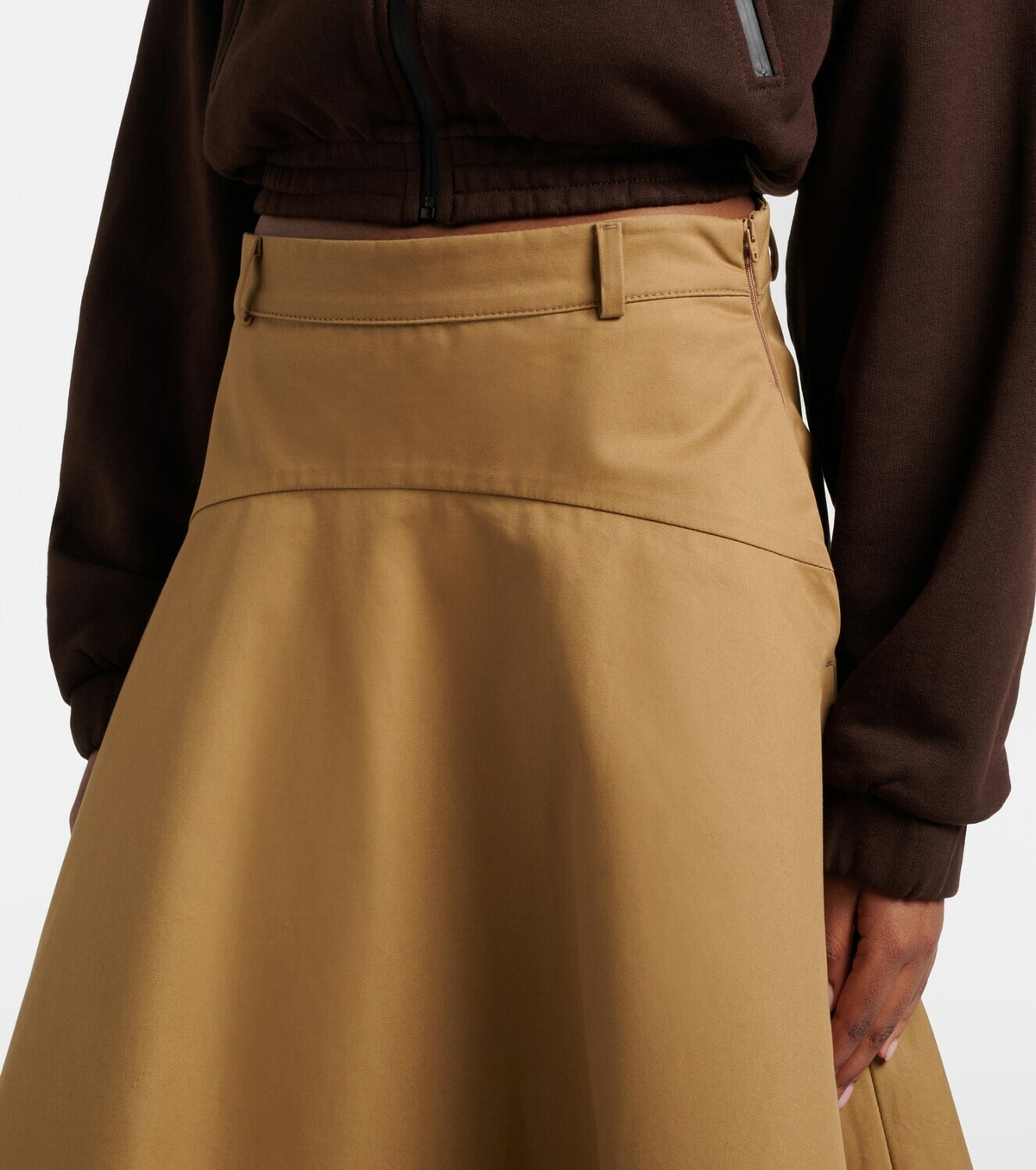 Balenciaga Cotton twill midi skirt