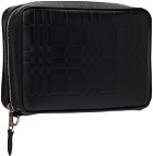 Burberry Black Embossed Check Zip Pouch