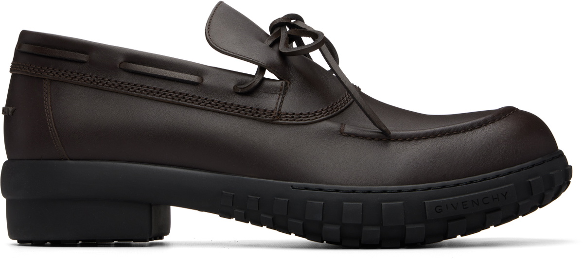 Givenchy Brown Echo Leather Boat Shoes