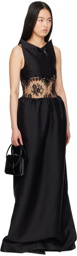 SHUSHU/TONG Black Paneled Maxi Dress