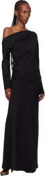 Róhe Black Twisted Jersey Maxi Dress