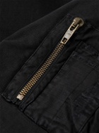 Balenciaga - Oversized Distressed Cotton-Ripstop Hooded Bomber Jacket - Black