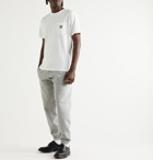 Carhartt WIP - Chase Tapered Logo-Embroidered Mélange Fleece-Back Cotton-Blend Jersey Sweatpants - Gray