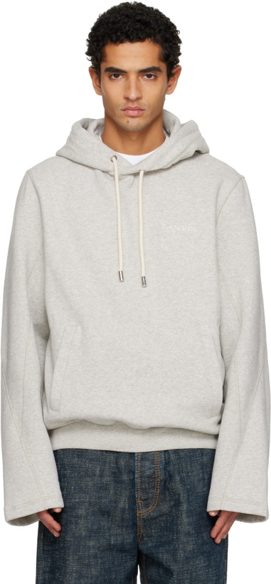 Photo: Lanvin Gray Cotton Fleece & Cashmere Hoodie
