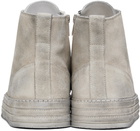Ann Demeulemeester Off-White Raven High-Top Sneakers