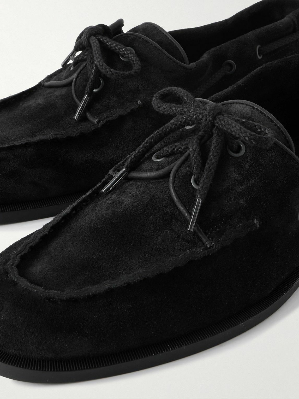 John Lobb - Foil Suede Boat Shoes - Black John Lobb