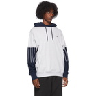 adidas Originals Grey and Blue Baseball Hoodie