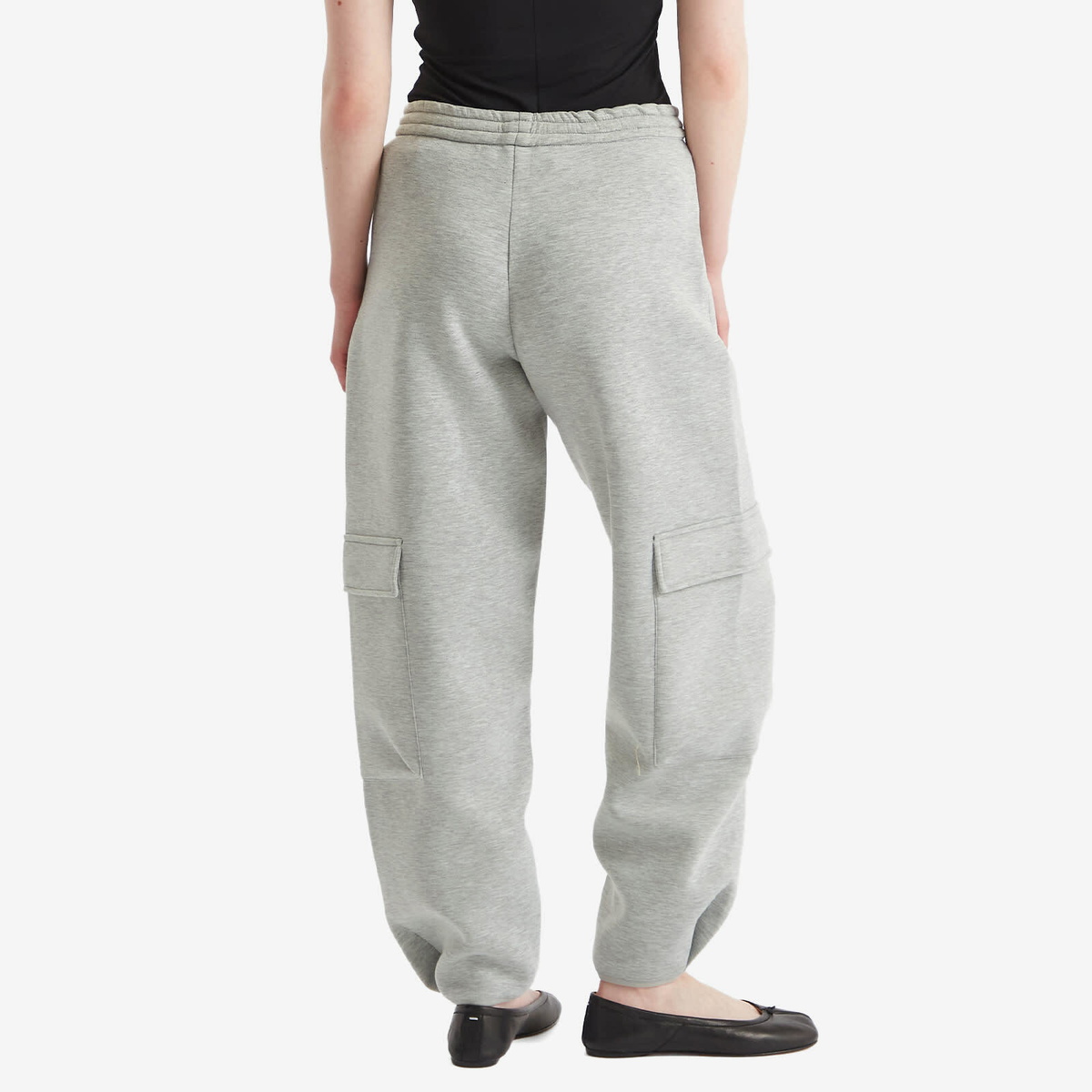 STEL Women's Cuffed Cargo Sweatpants in Grey Melange