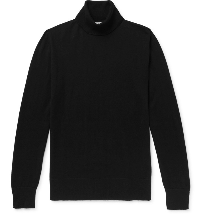 Photo: Mr P. - Slim-Fit Cashmere and Silk-Blend Rollneck Sweater - Black