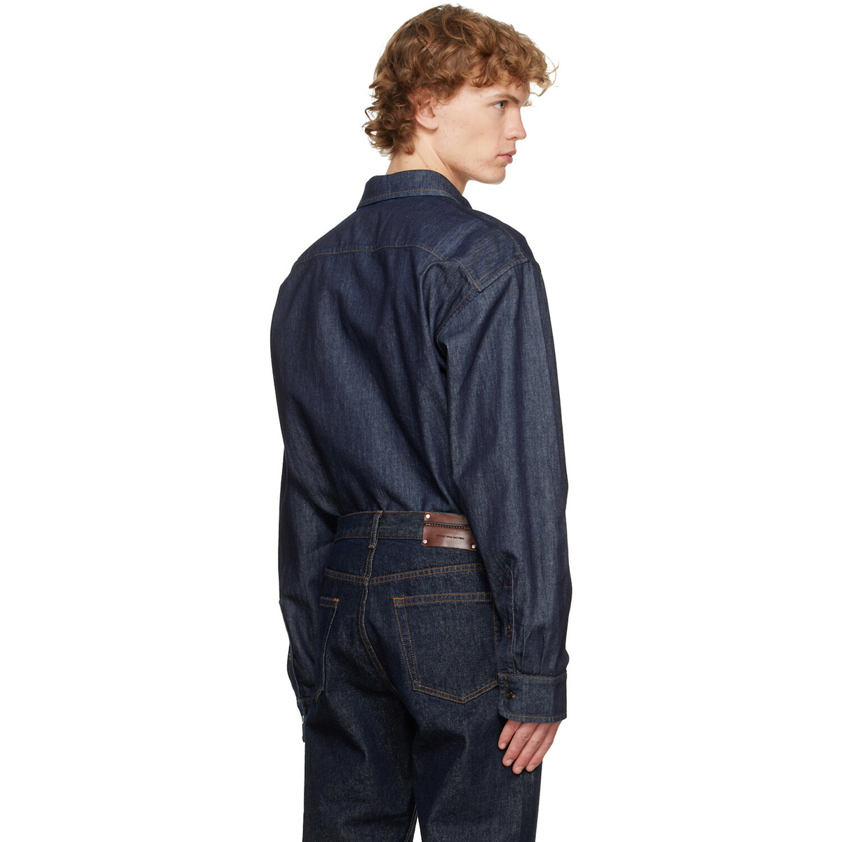 Dries Van Noten Blue Loose Denim Shirt