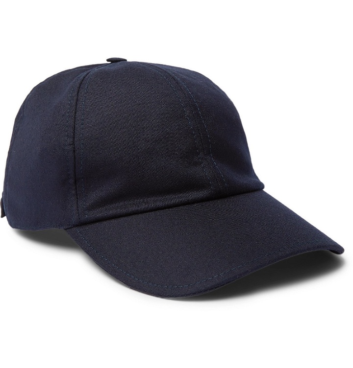 Photo: Officine Generale - Worsted Wool-Flannel Baseball Cap - Blue