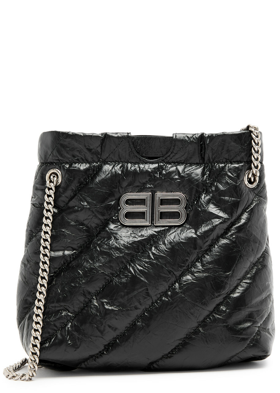Balenciaga Crush XS Quilted Leather Tote - Black - One Size