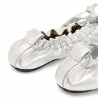 Toga Pulla Women's Metallic Leather Ballet Shoes in Silver