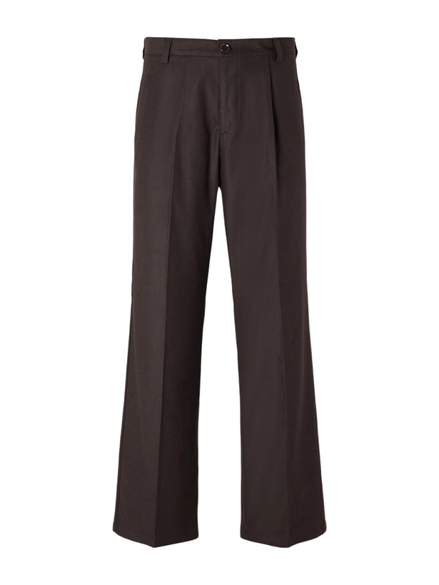 Photo: Oliver Spencer - Orsman Wide-Leg Stretch-Linen and Cotton-Blend Trousers - Brown