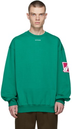 We11done Green Big Logo Arm Sweatshirt