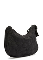 Damson Madder Crescent Bow-embroidered Satin Shoulder bag - Black - One Size