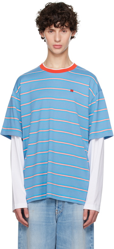 Photo: Acne Studios Blue & Orange Layered Long Sleeve T-Shirt