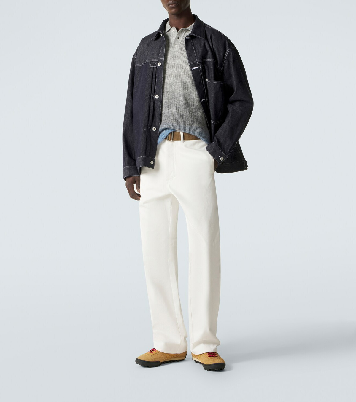 ERL Gradient mohair-blend polo sweater