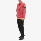 Stone Island Men's Brushed Cotton Canvas Canvas Zip Shirt Jacket in Pink