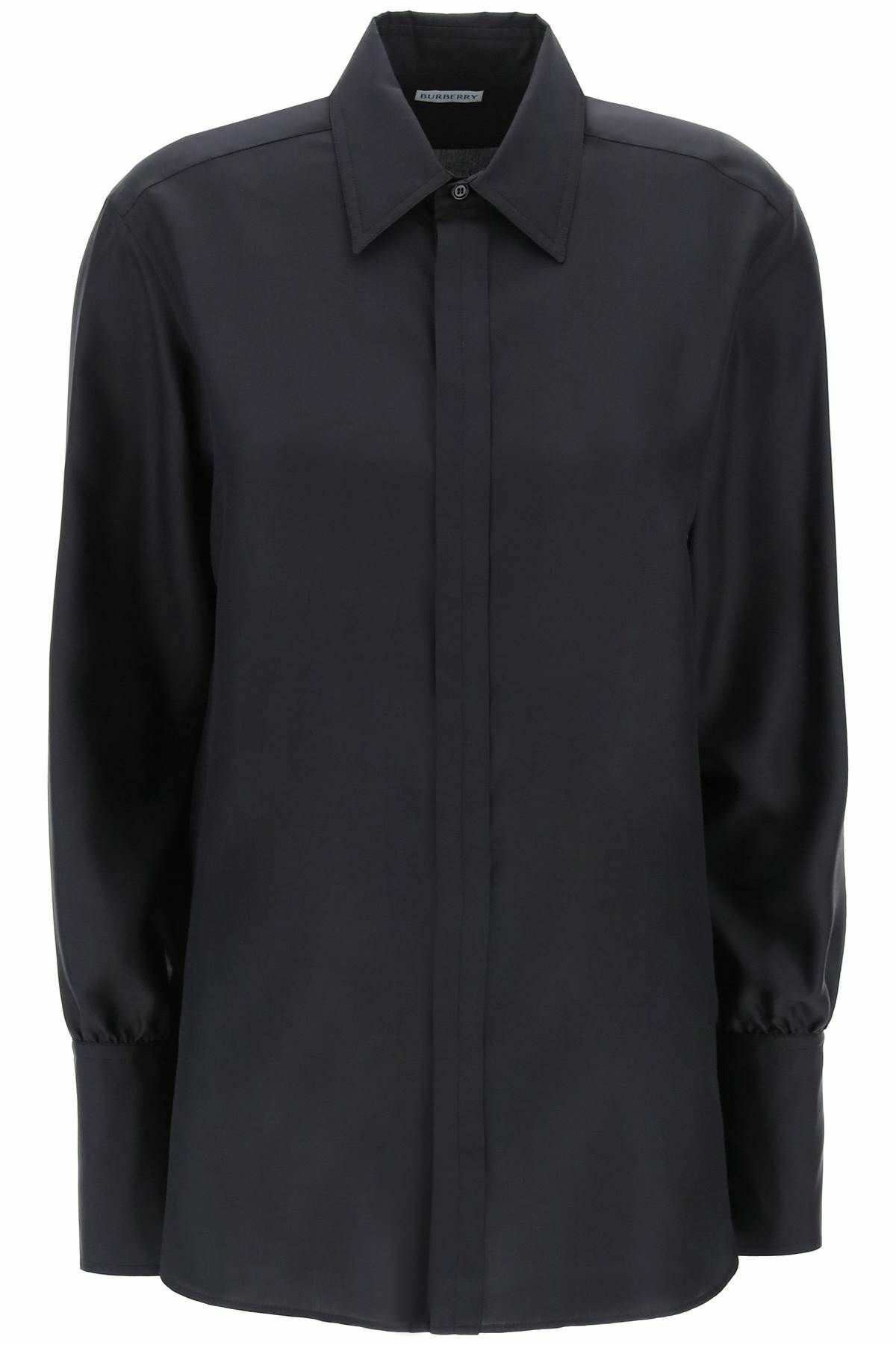 BURBERRY long-sleeved silk shirt Black Burberry