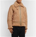 Acne Studios - Ian Leather-Trimmed Shearling Jacket - Brown