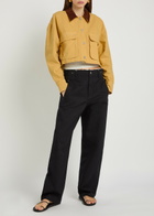 Free People Martha Cropped Cotton-twill Jacket Yellow