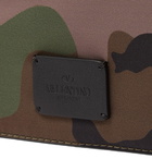 Valentino - Valentino Garavani Leather-Trimmed Camouflage-Print Canvas Messenger Bag - Army green