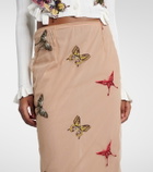 Blumarine Appliqué midi skirt