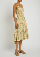 Free People Adriel Floral-print Cotton Midi Dress Ivory