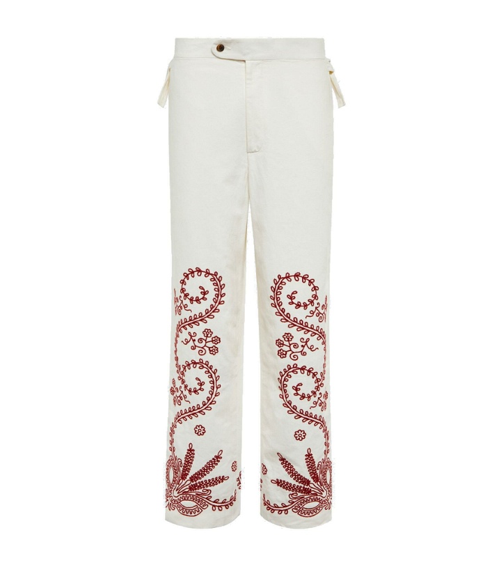 Photo: Bode - Pilea embroidered cotton pants
