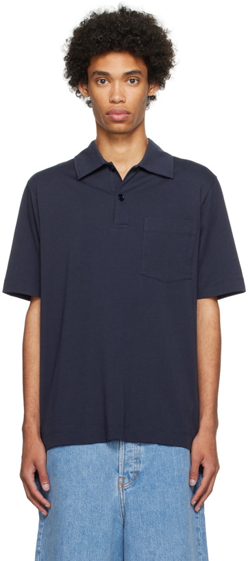 Photo: Dries Van Noten Navy Buttoned Polo