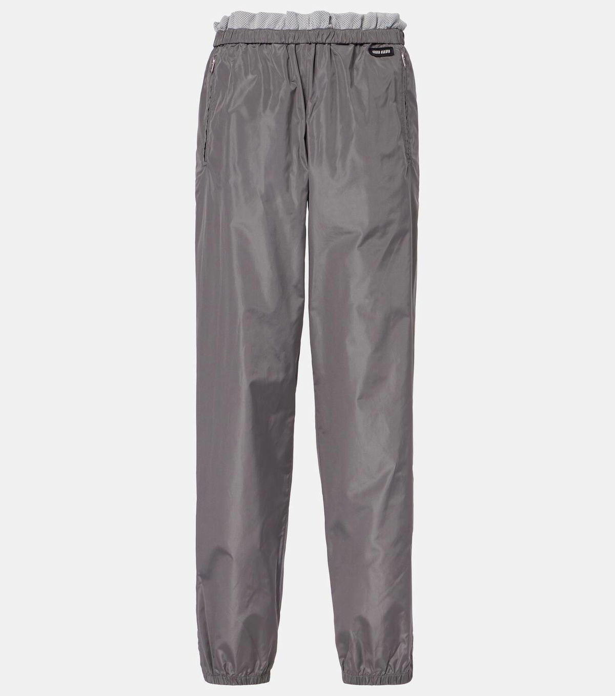 関税込【MiuMiu】Mesh-trimmed technical straight pants Miu Miu Mesh-trimmed technical straight pants Miu Miu