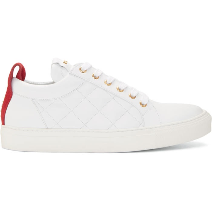 Photo: Balmain White Quilted Leather Sneakers